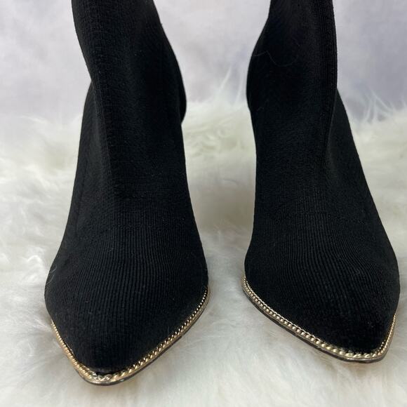 BCBGENERATION Hilston Black Knit Sock Ankle Pointy Toe Bootie Women's Size 8 - Picture 3 of 13